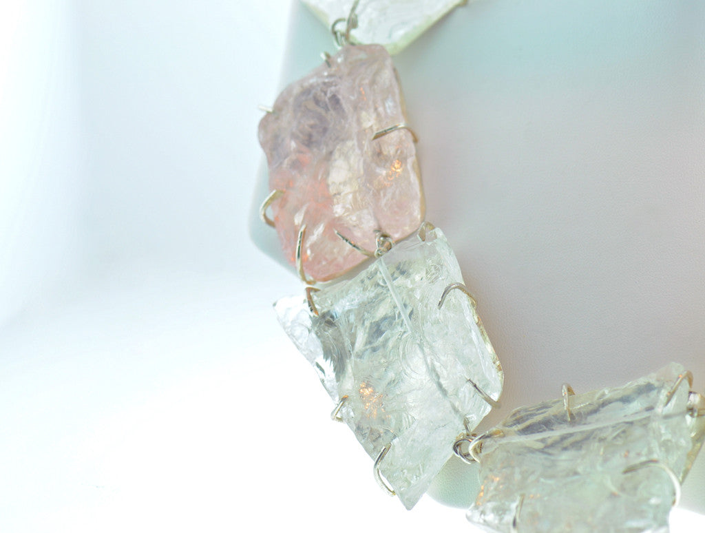 morganite + quartz necklace
