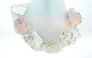 morganite + quartz necklace