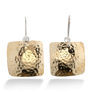 Hammered Square Drop Earring