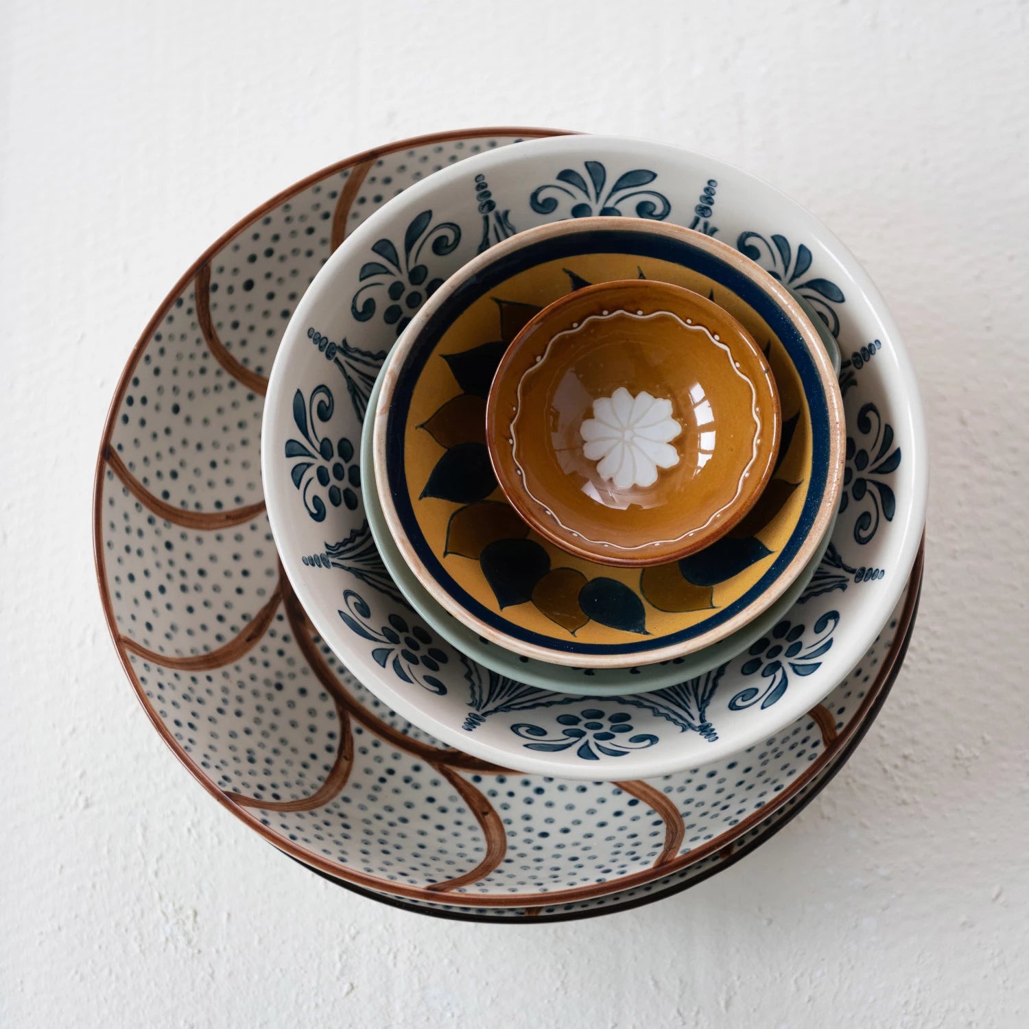 hand painted stoneware bowl