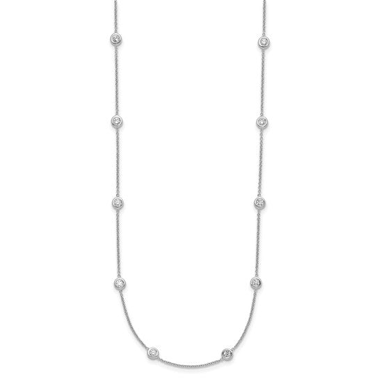White Gold Diamonds by the Yard Necklace