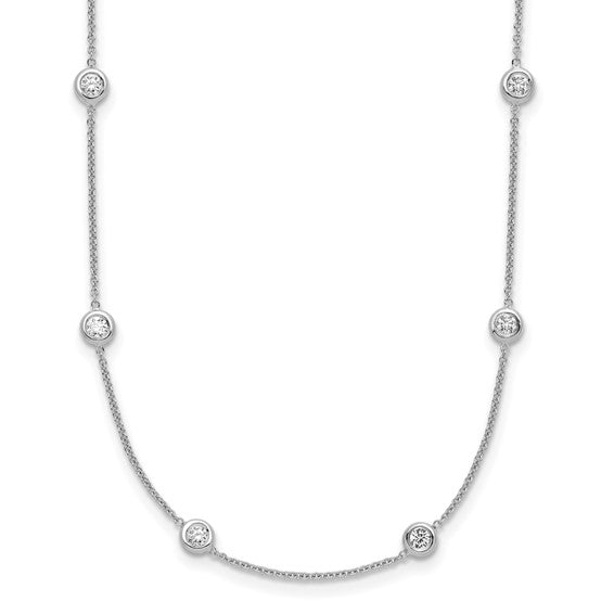 White Gold Diamonds by the Yard Necklace