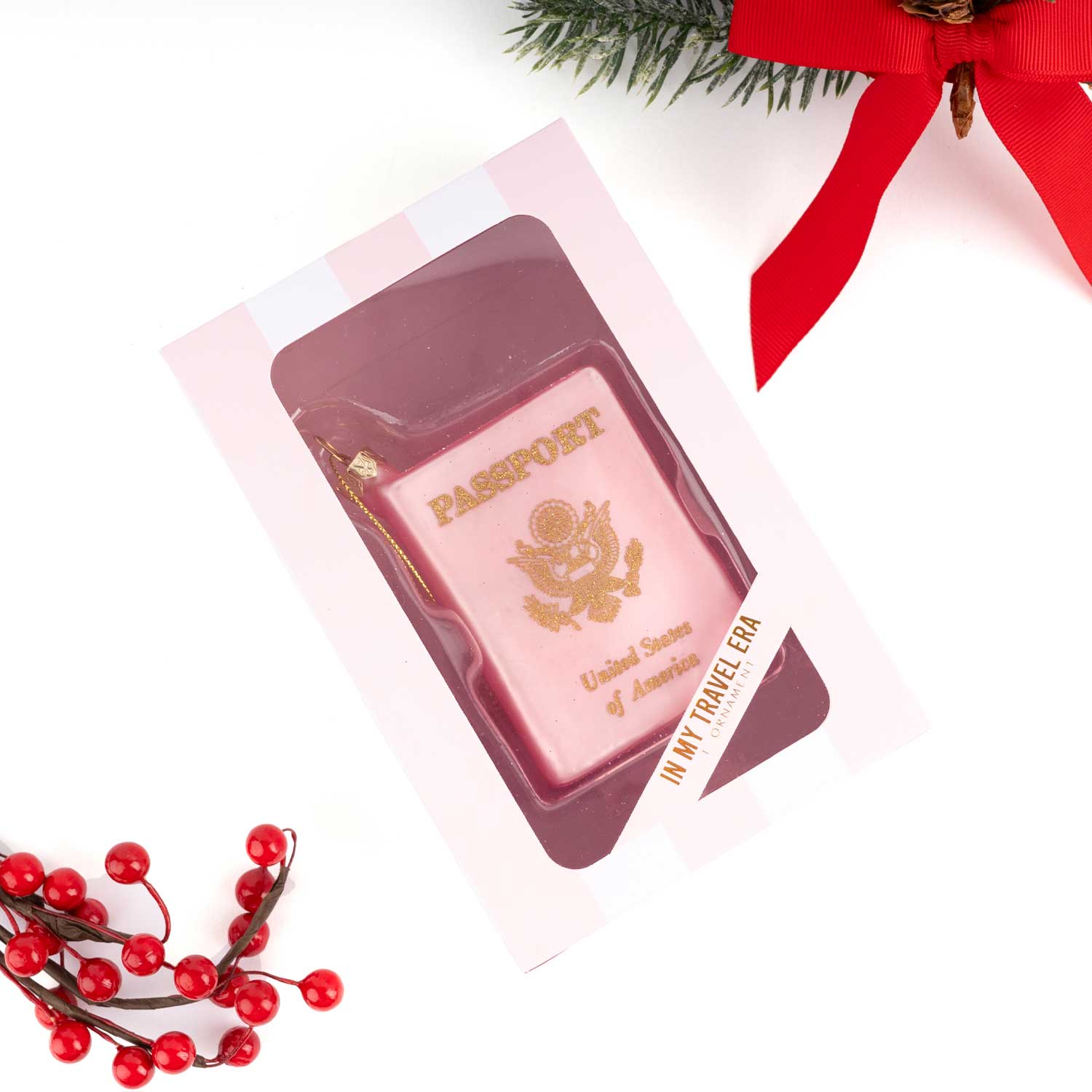 Passport Boxed Glass Ornament