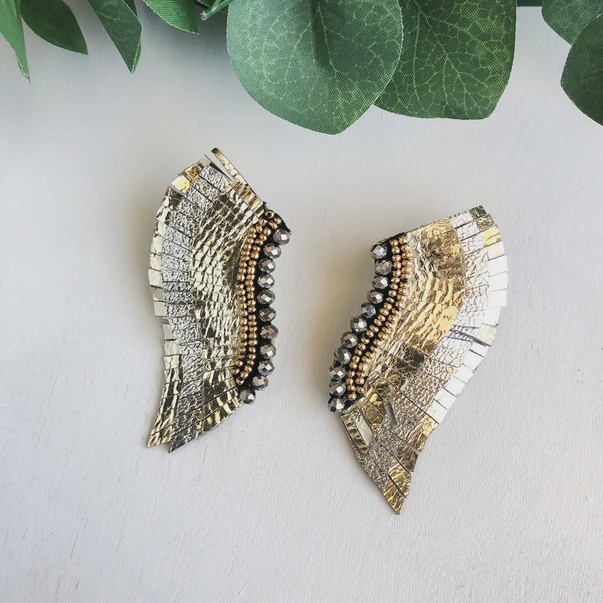 Gold/Slv -Feather Ear