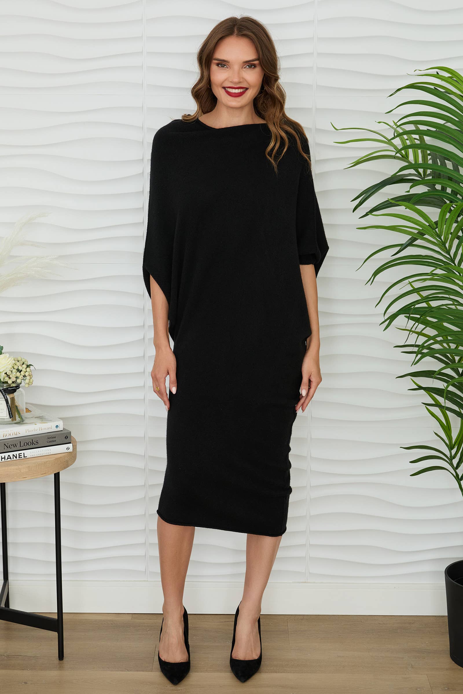 ASYMMETRICAL SWEATER DRESS