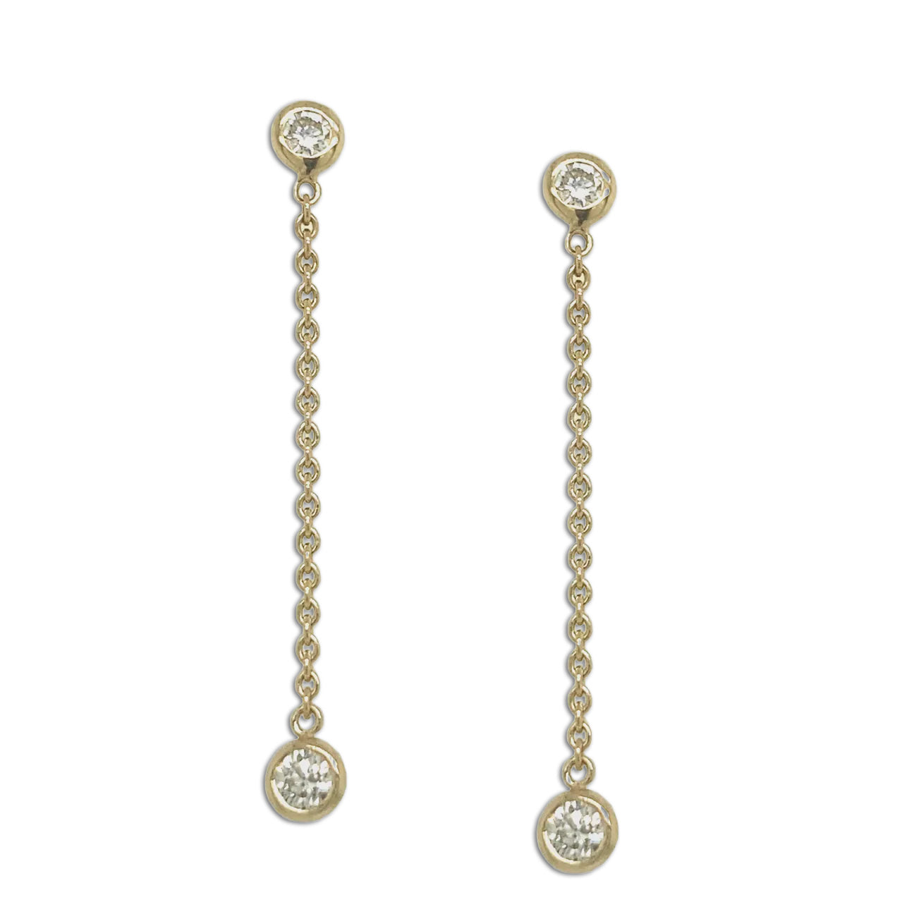 Diamond & Gold Drop Earrings