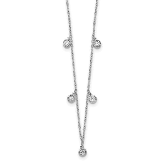 White Gold Dangling Diamonds by the Yard Necklace