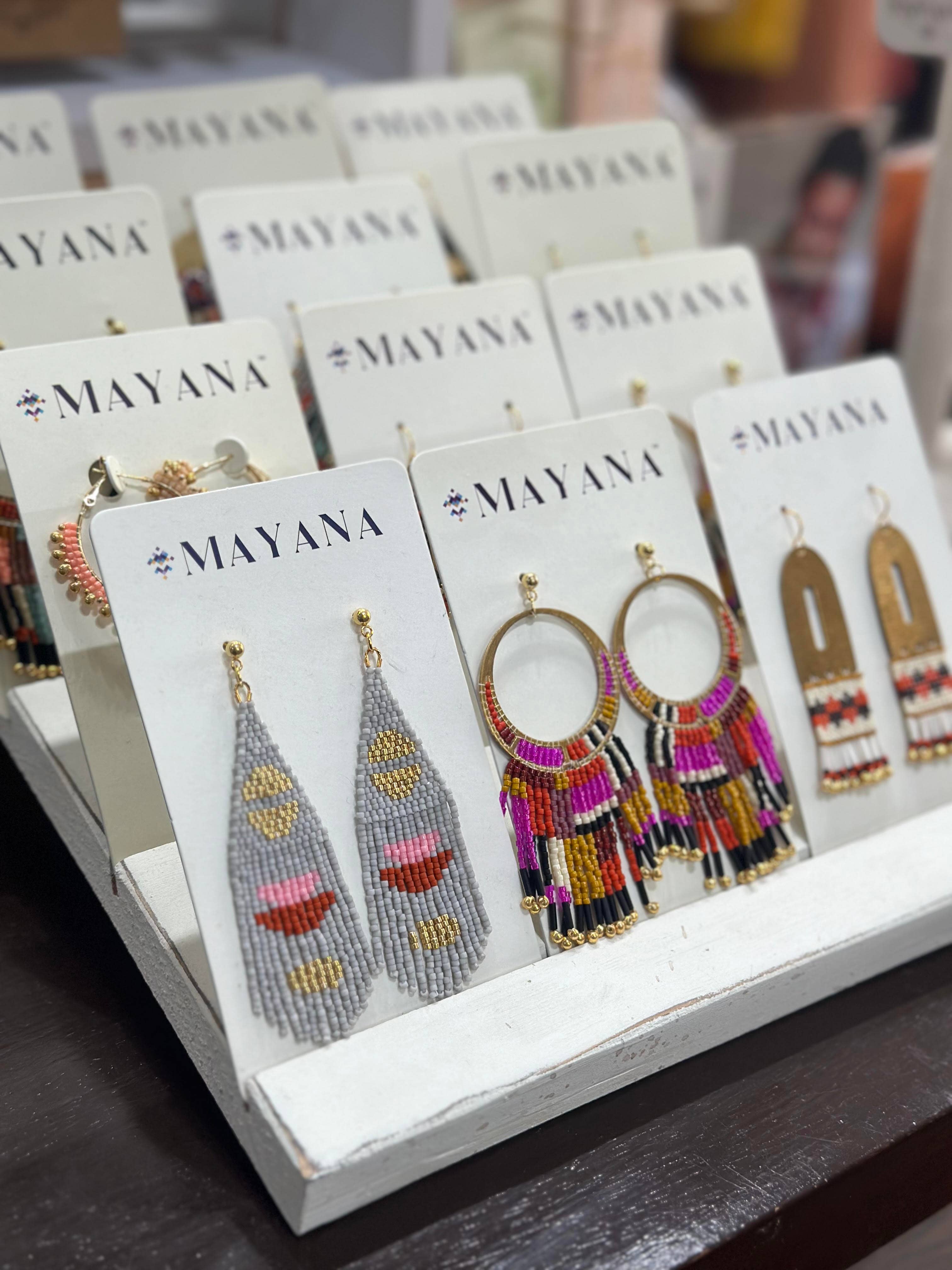 Beaded Handwoven Ombre Tassel Earrings (Black)