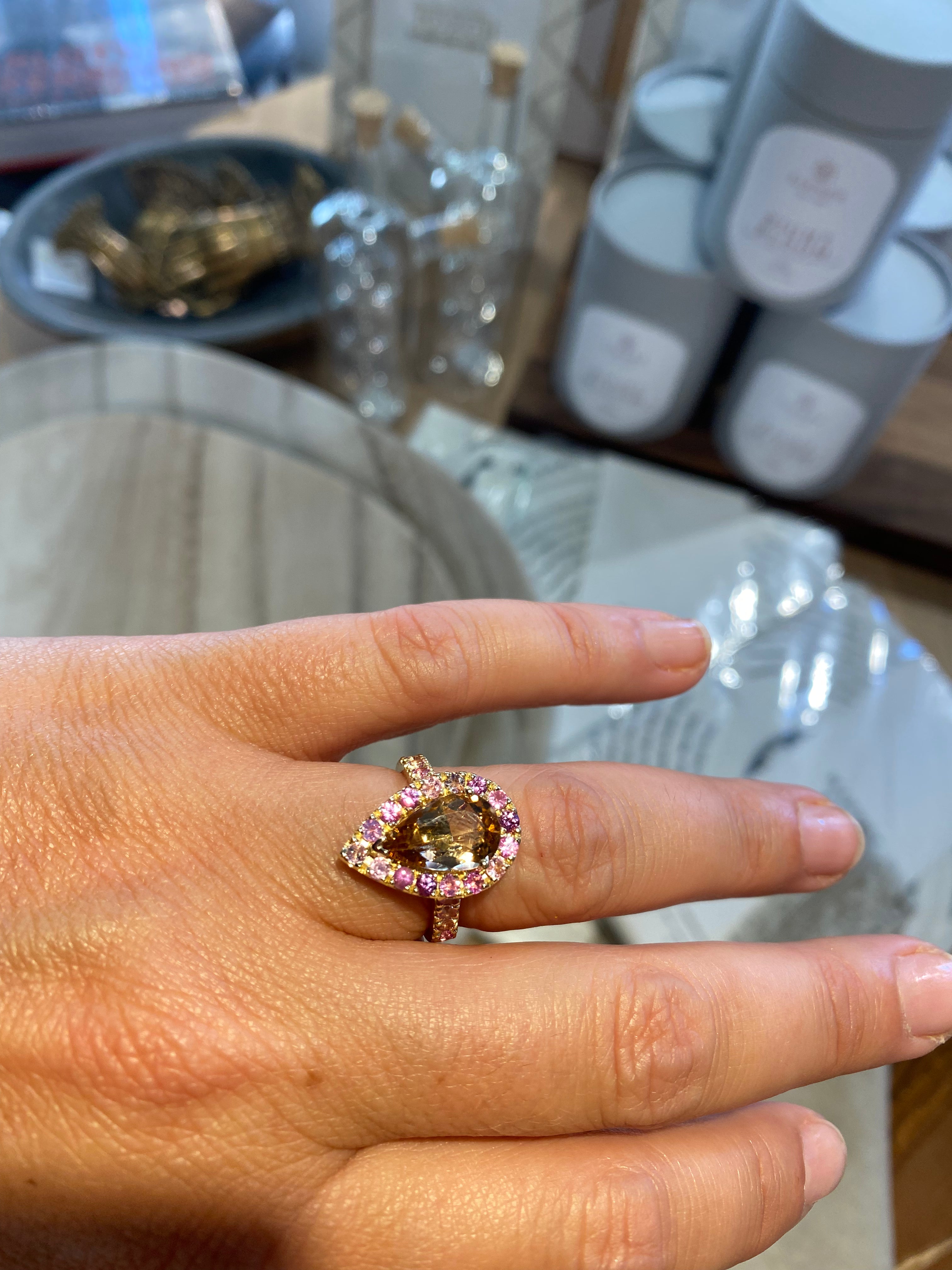 imperial topaz pink sapphire ring