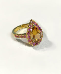 imperial topaz & pink sapphire ring
