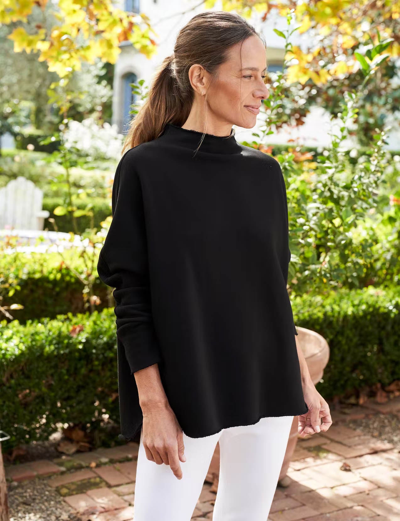 long sleeve funnel neck capelet