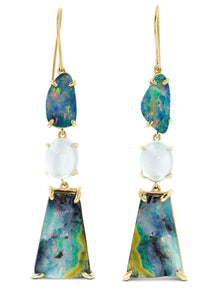 Boulder Opal & Moonstone Earrings