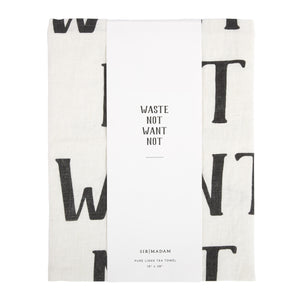 waste not want not linen tea towel